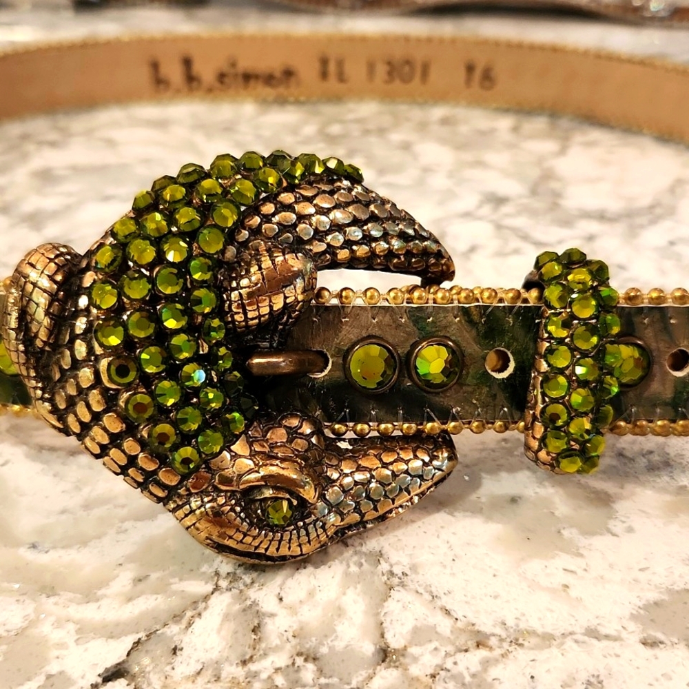 b.b.simon leather, crystal belt.